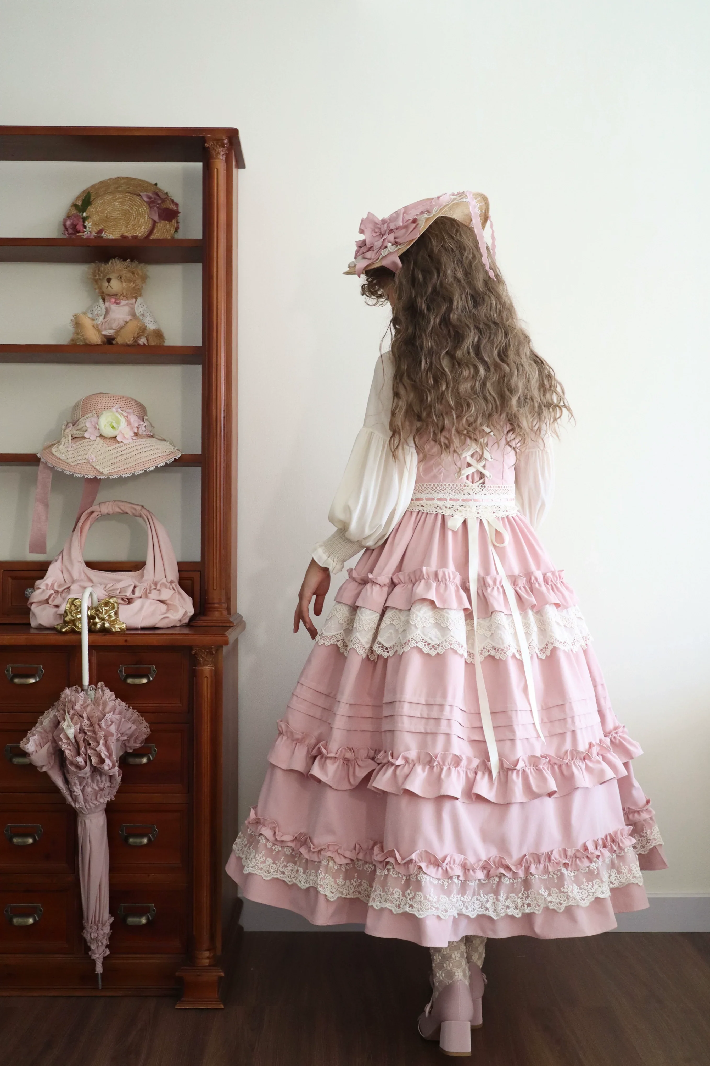 Elegant Lolita Ruffled Hem JSK Dress Multicolors - Image 4