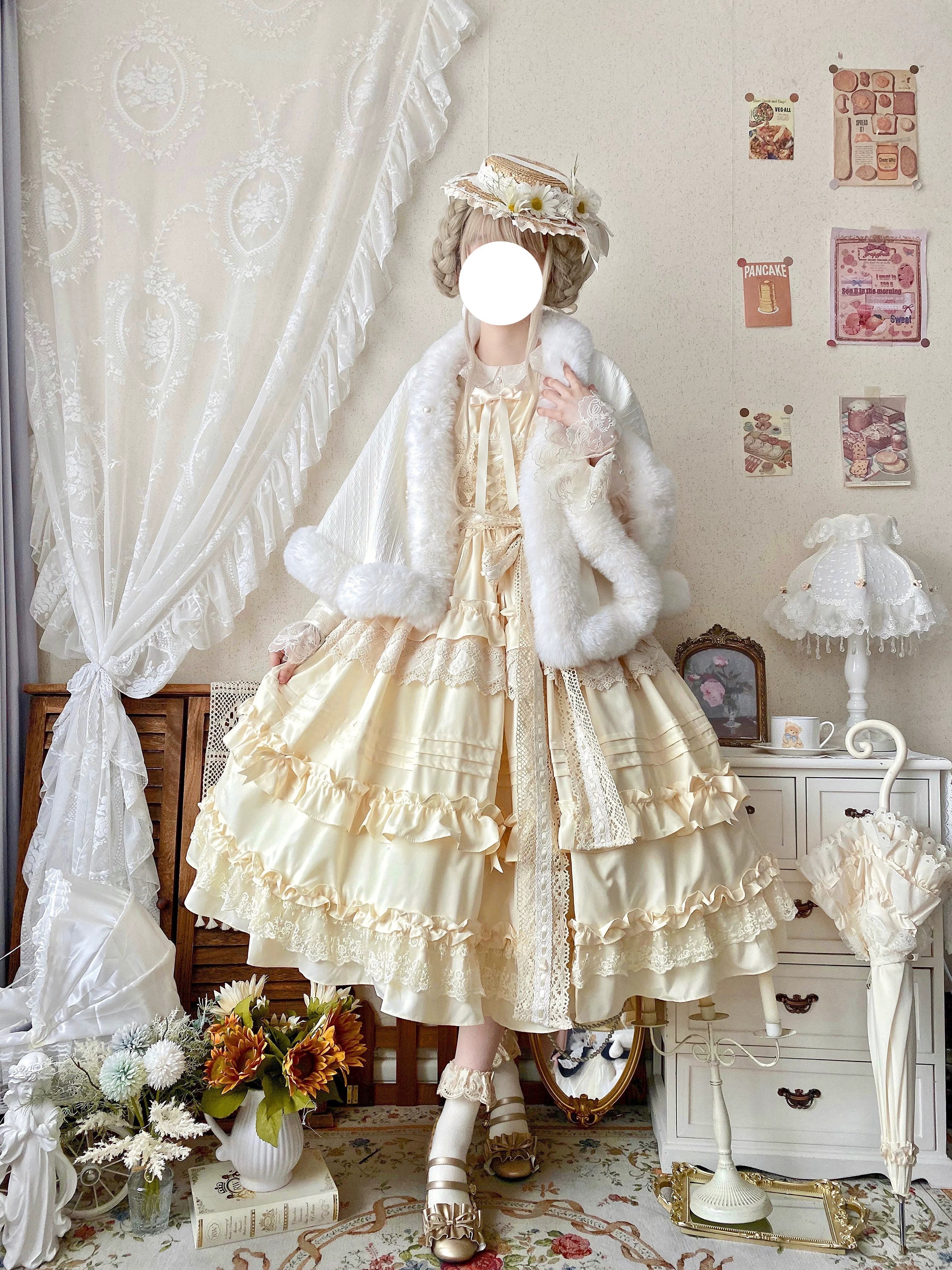 Elegant Lolita Ruffled Hem JSK Dress Multicolors - Image 7