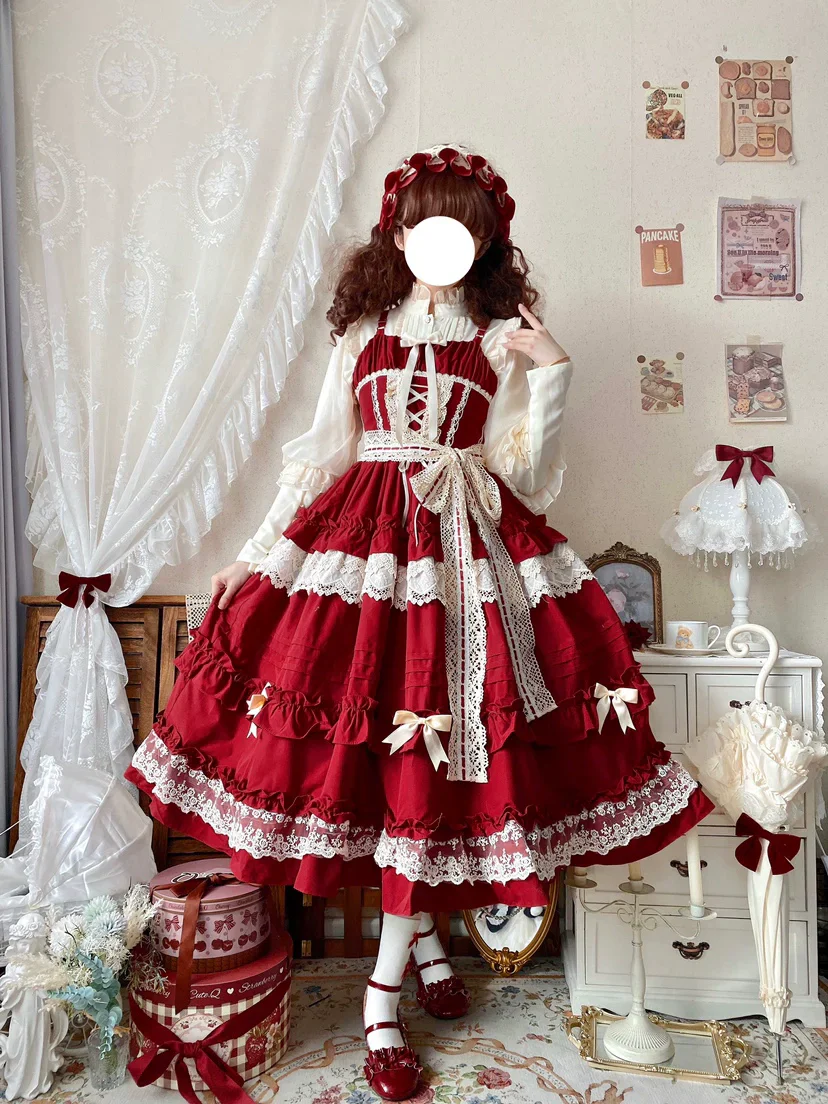 Elegant Lolita Ruffled Hem JSK Dress Multicolors - Image 9