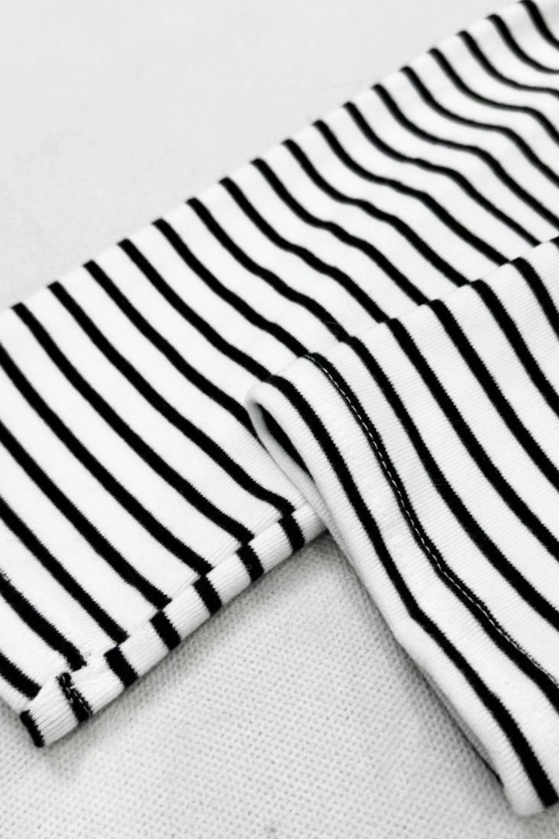 Striped High Neck Rim Top - Image 7