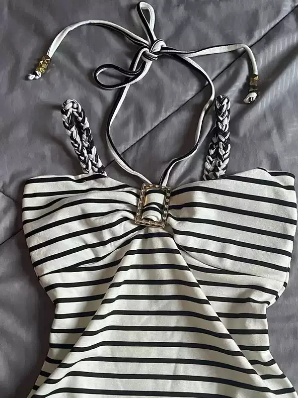 Black and white striped twist camisole - Image 3
