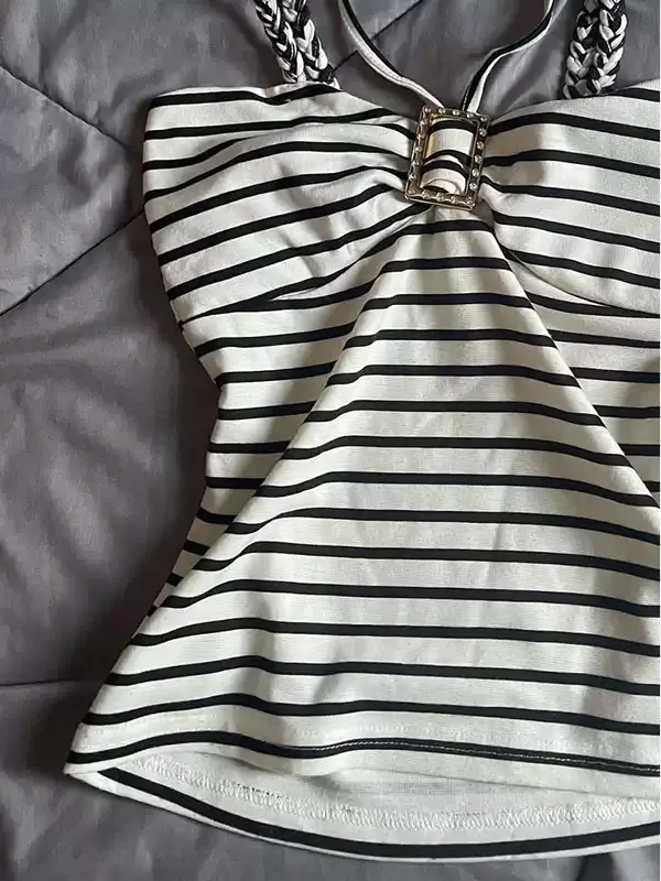 Black and white striped twist camisole - Image 4