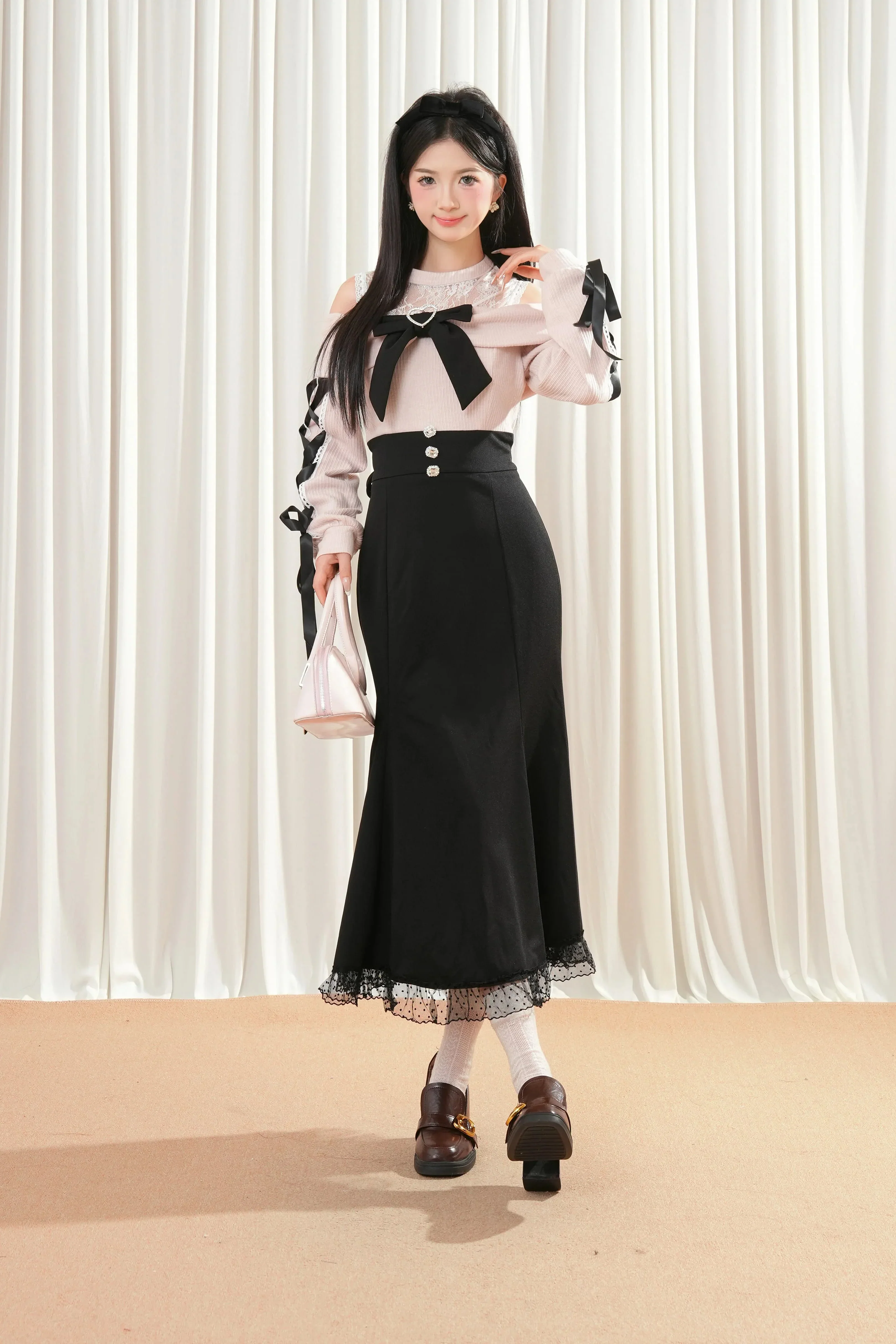 Ribbon Mermaid Lace-up Dress - Image 10