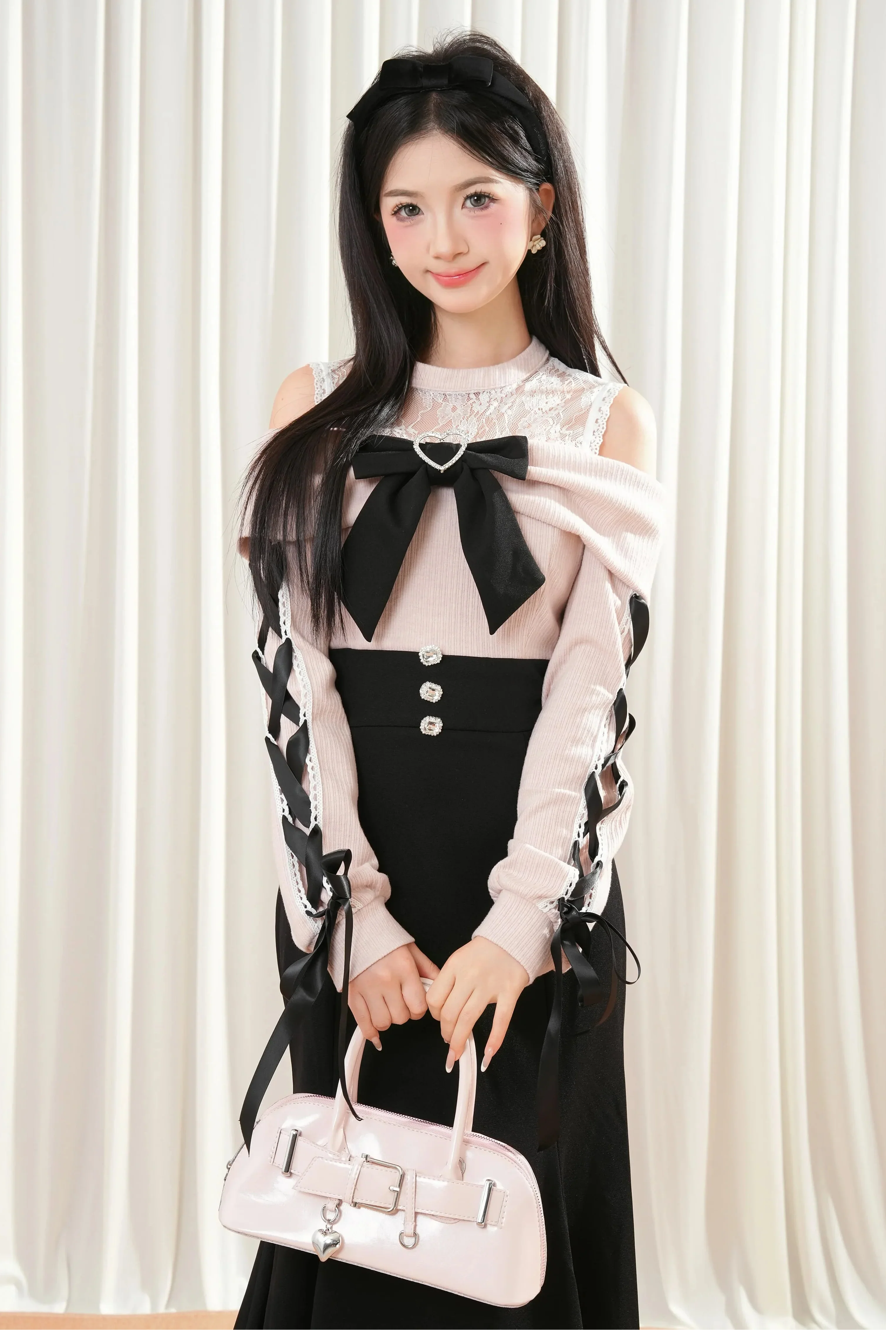 Ribbon Mermaid Lace-up Dress - Image 4