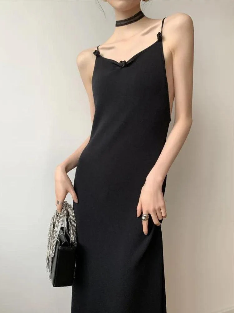 Black Butterfly Back Midi Dress - Image 3