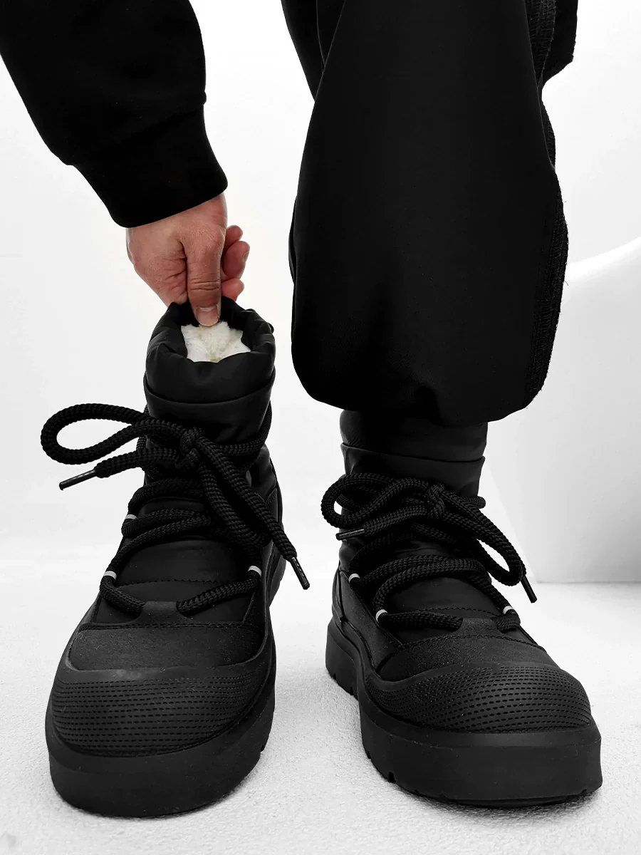 Black Chunky Platform Winter Boots - Image 2