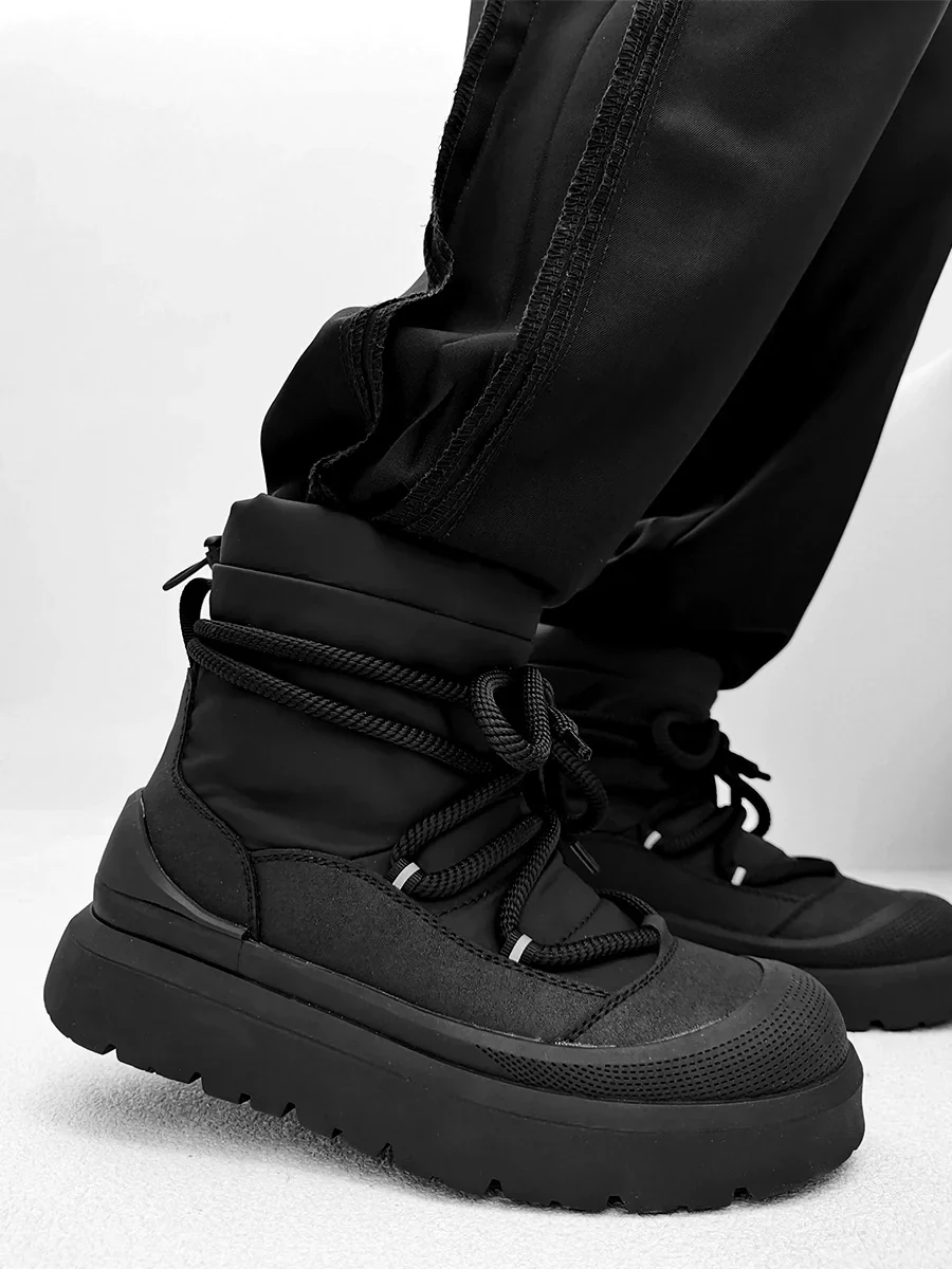 Black Chunky Platform Winter Boots - Image 3