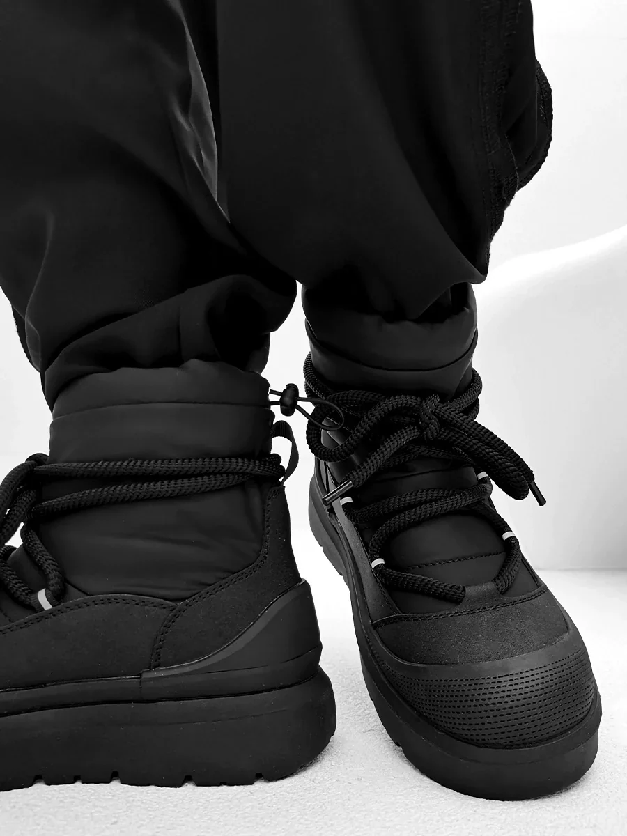 Black Chunky Platform Winter Boots - Image 4