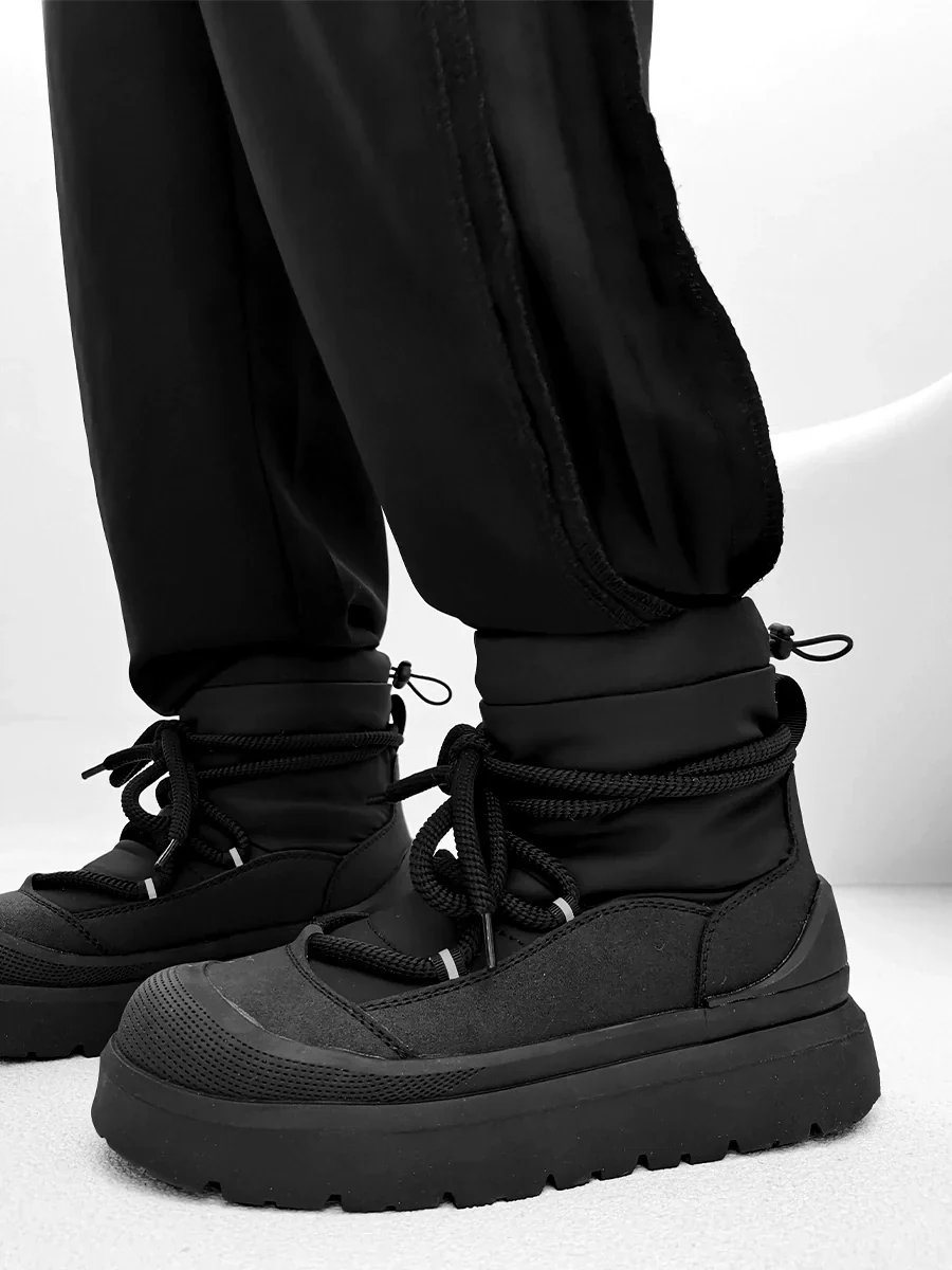 Black Chunky Platform Winter Boots - Image 5