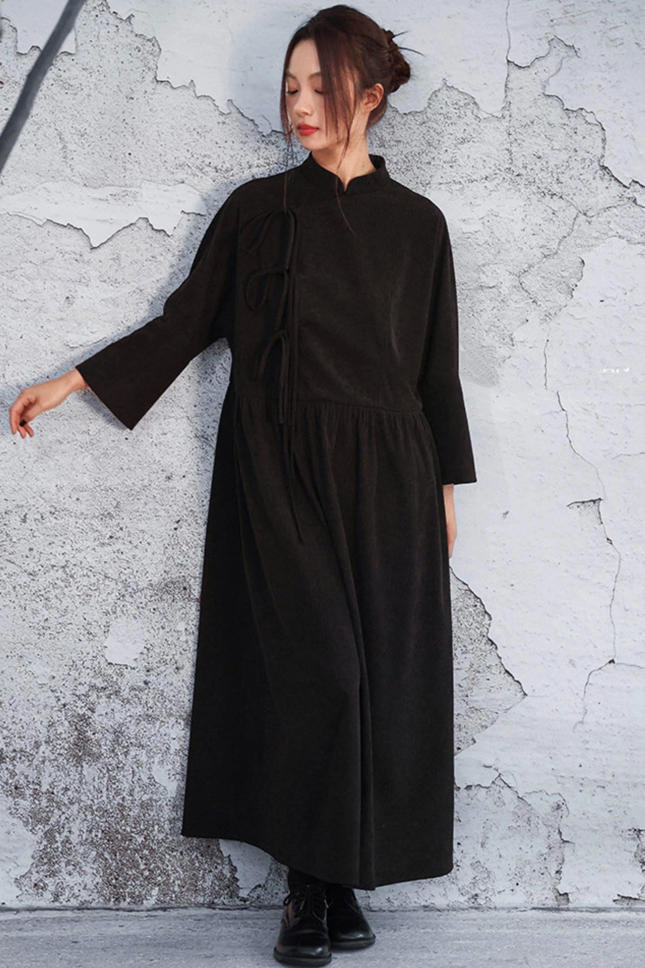 Black Corduroy Long Dress - Image 4