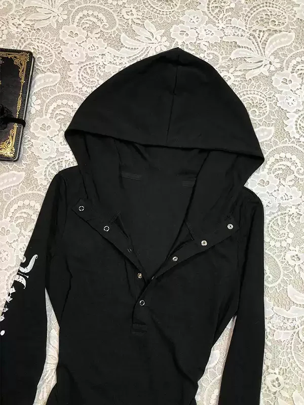 Black letter hooded sweatshirt jacket - Image 3