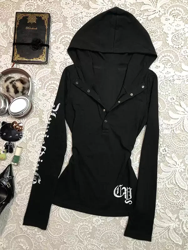 Black letter hooded sweatshirt jacket - Image 4