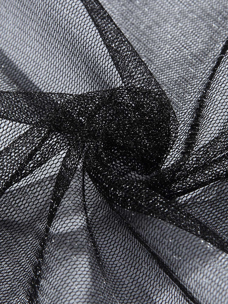 Black Mesh Hollow Pajamas - Image 4
