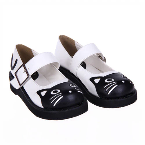 Black Patent Leather Point Toe Platform Sweet Lolita Shoes - Image 2