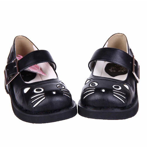 Black Patent Leather Point Toe Platform Sweet Lolita Shoes - Image 4