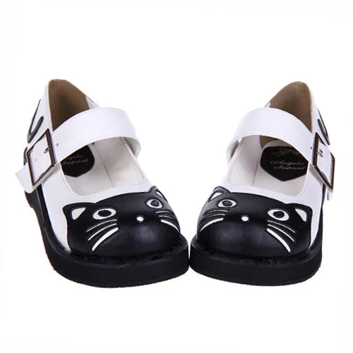 Black Patent Leather Point Toe Platform Sweet Lolita Shoes - Image 5