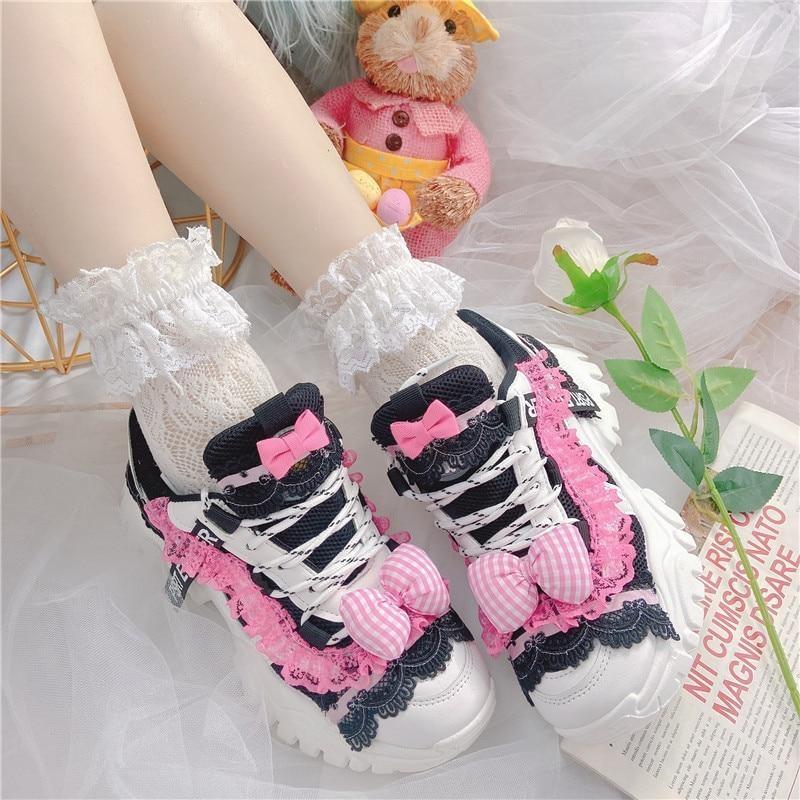 Black & Pink Baby Doll Sneakers - Image 11