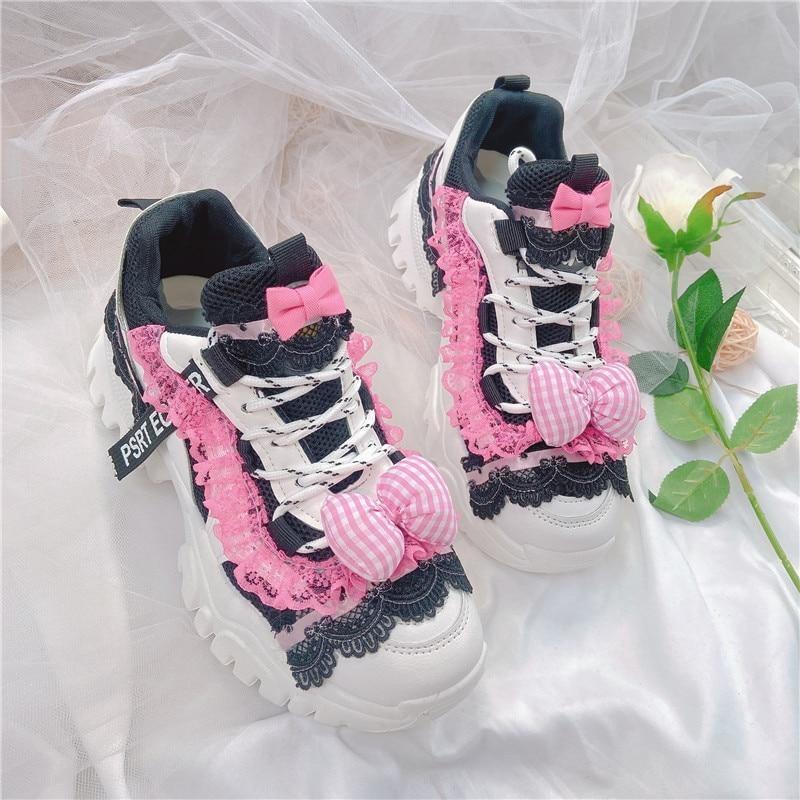 Black & Pink Baby Doll Sneakers - Image 3