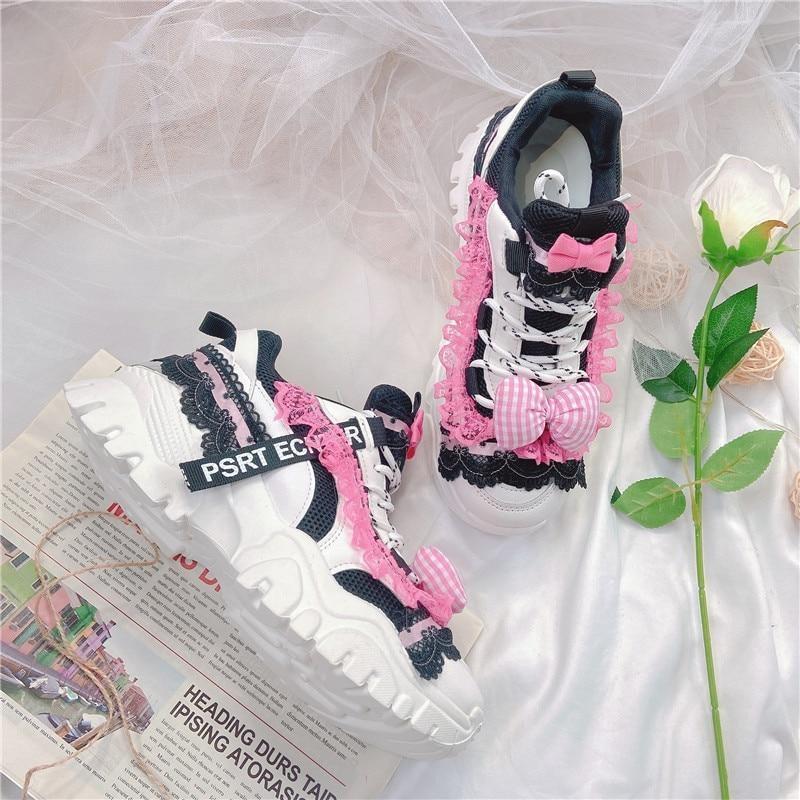 Black & Pink Baby Doll Sneakers - Image 4