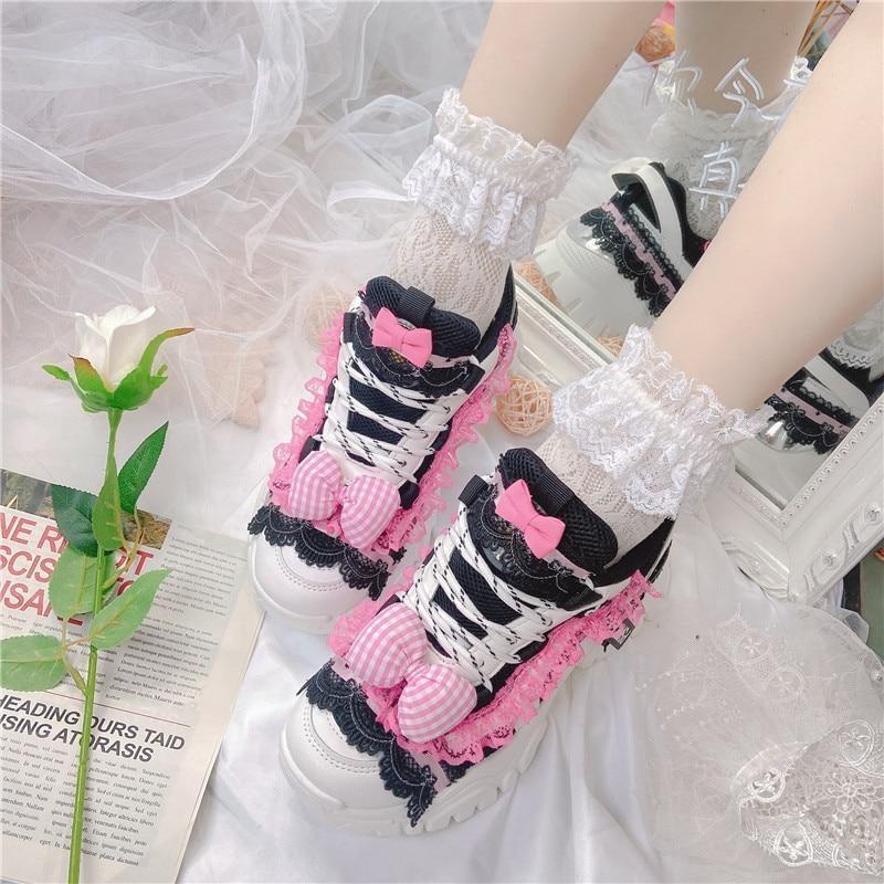 Black & Pink Baby Doll Sneakers - Image 5