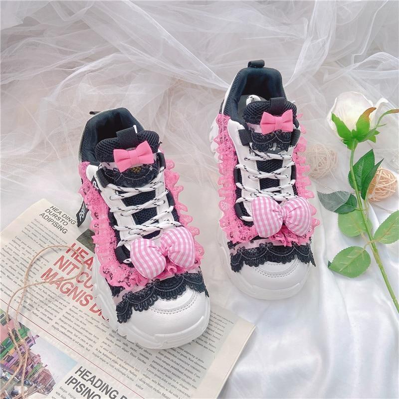 Black & Pink Baby Doll Sneakers - Image 9