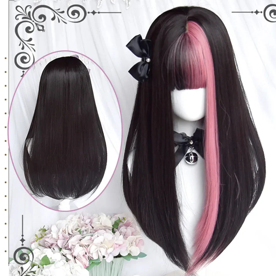 Black & Purple Color Block Wig - Image 2
