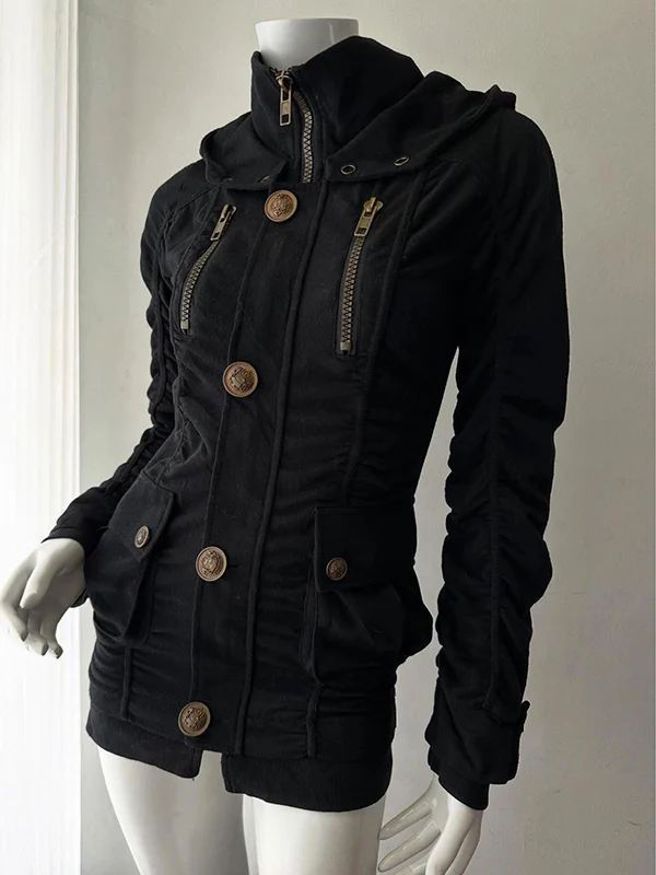 black single-breasted jacket