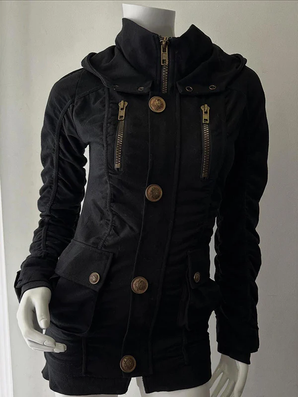 black single-breasted jacket - Image 2
