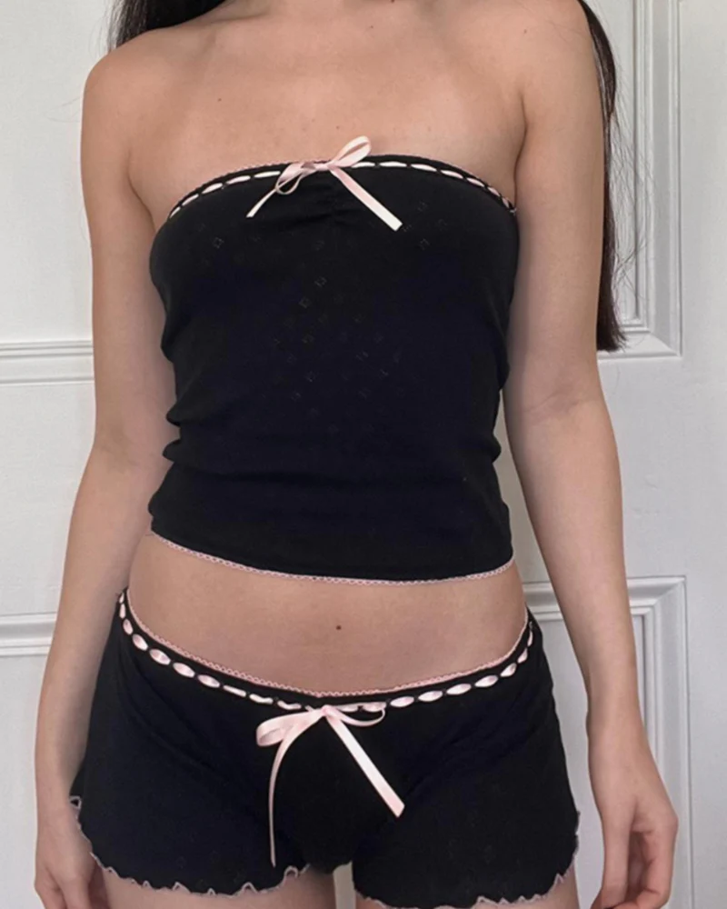 Black Sweet Bows Ties Shorts - Image 4
