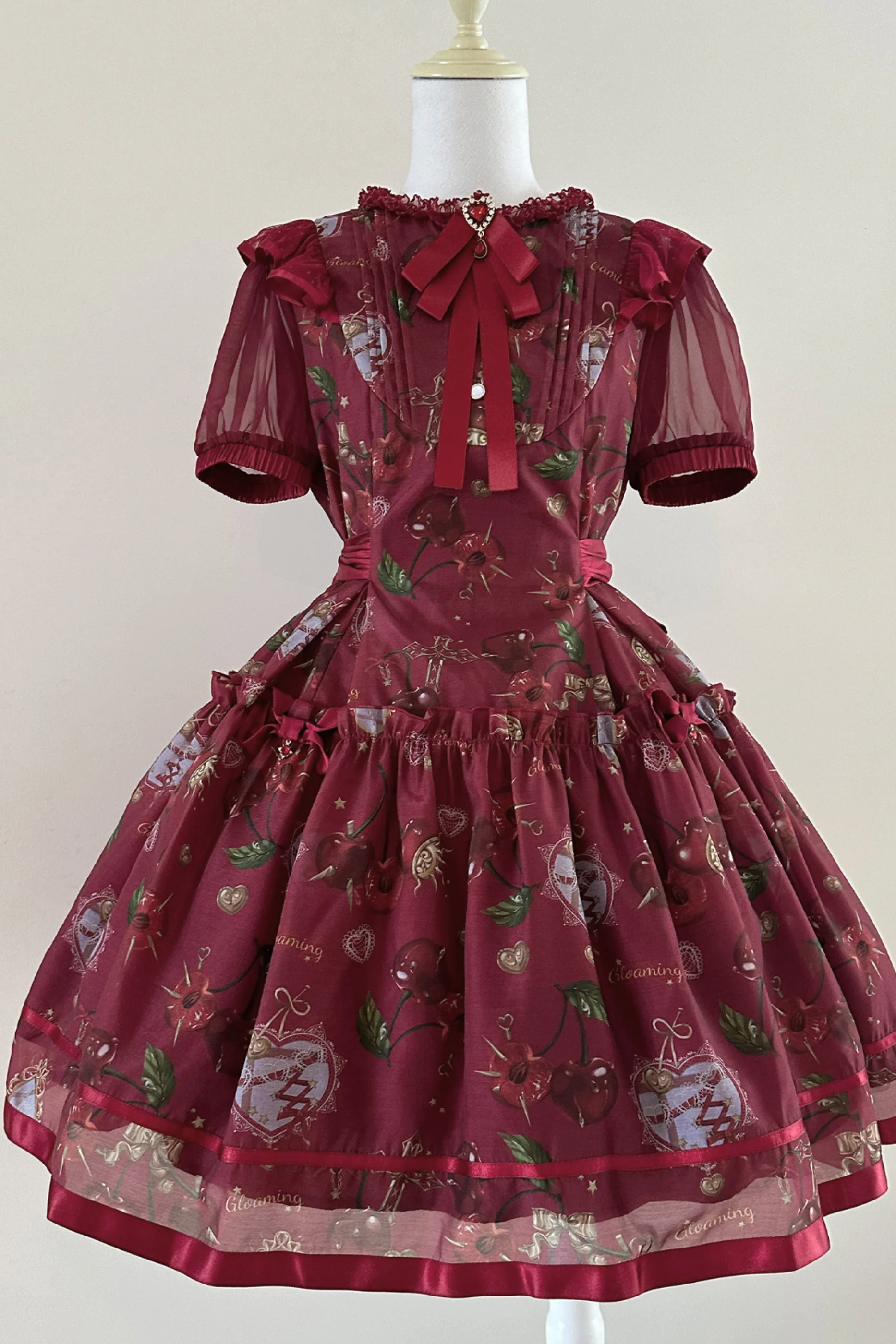 Retro Antique Cherry Sweet Lolita Dress + Jumper Skirt - Image 100