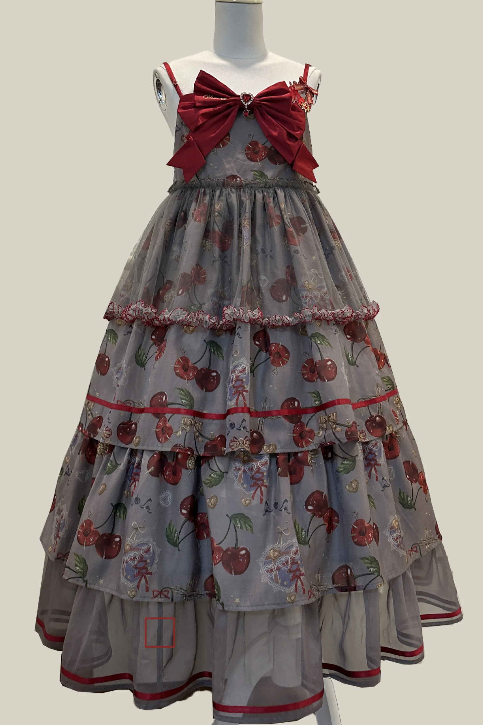 Retro Antique Cherry Sweet Lolita Dress + Jumper Skirt - Image 101