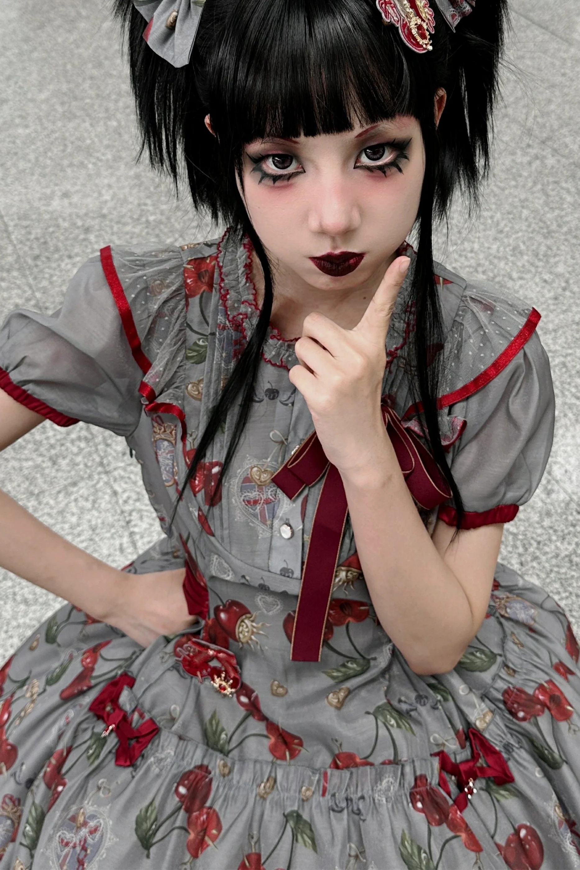 Retro Antique Cherry Sweet Lolita Dress + Jumper Skirt - Image 49