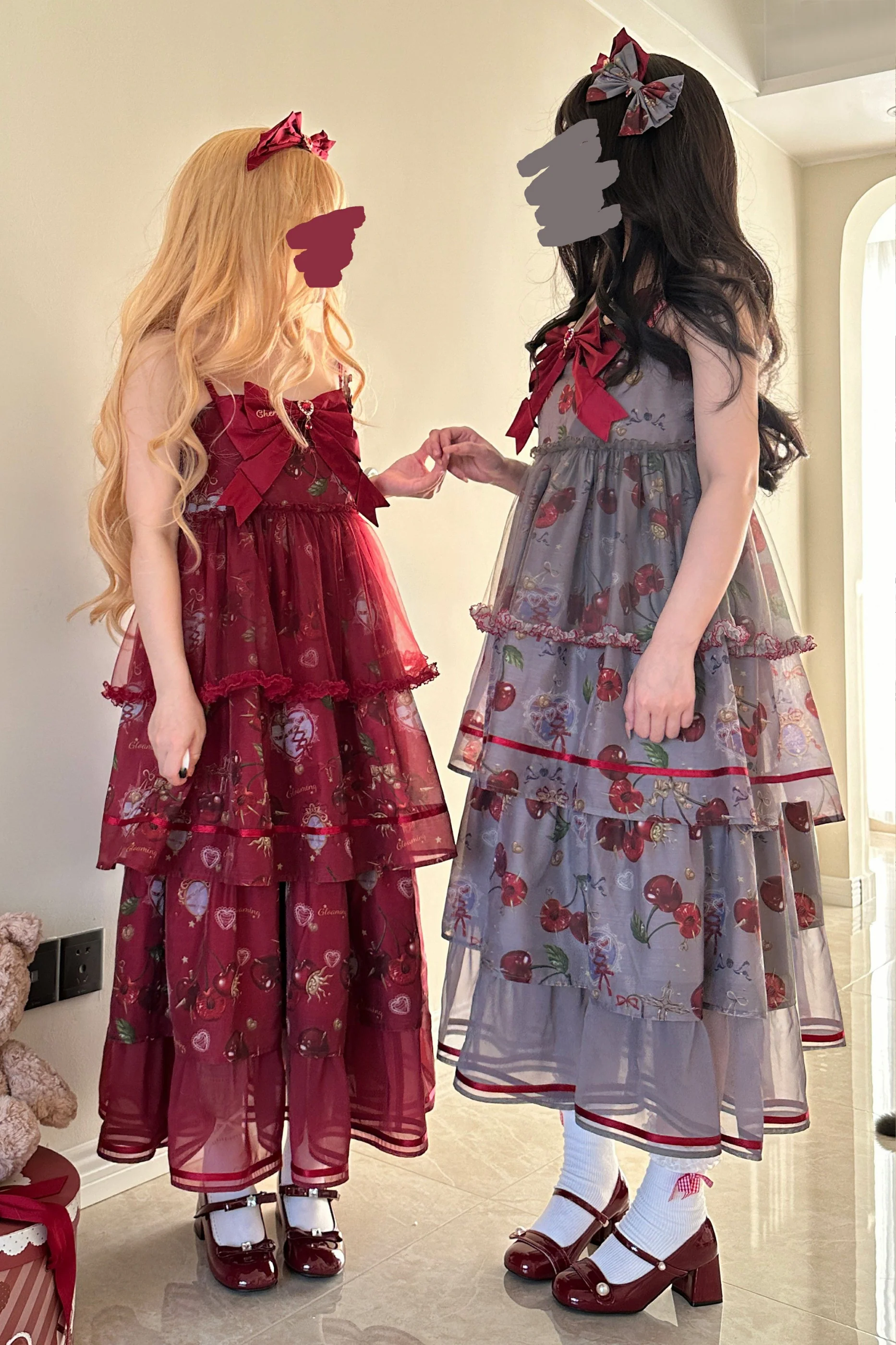 Retro Antique Cherry Sweet Lolita Dress + Jumper Skirt - Image 75