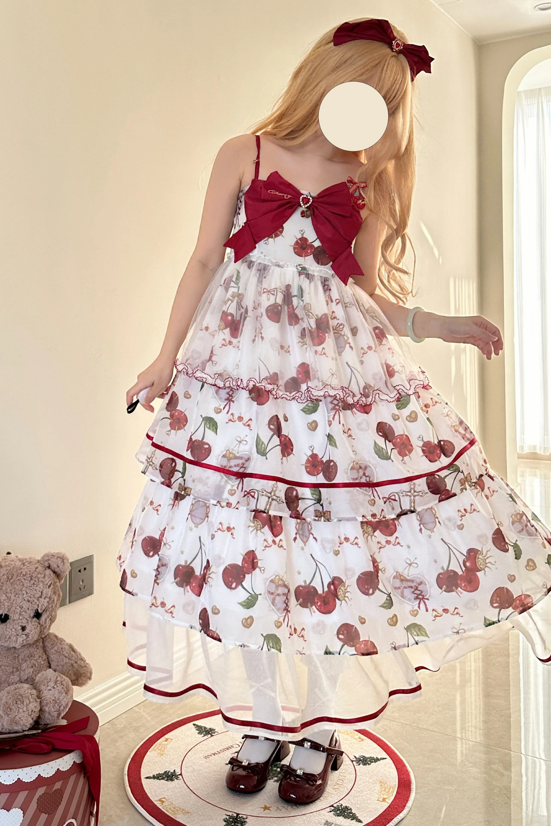 Retro Antique Cherry Sweet Lolita Dress + Jumper Skirt - Image 79