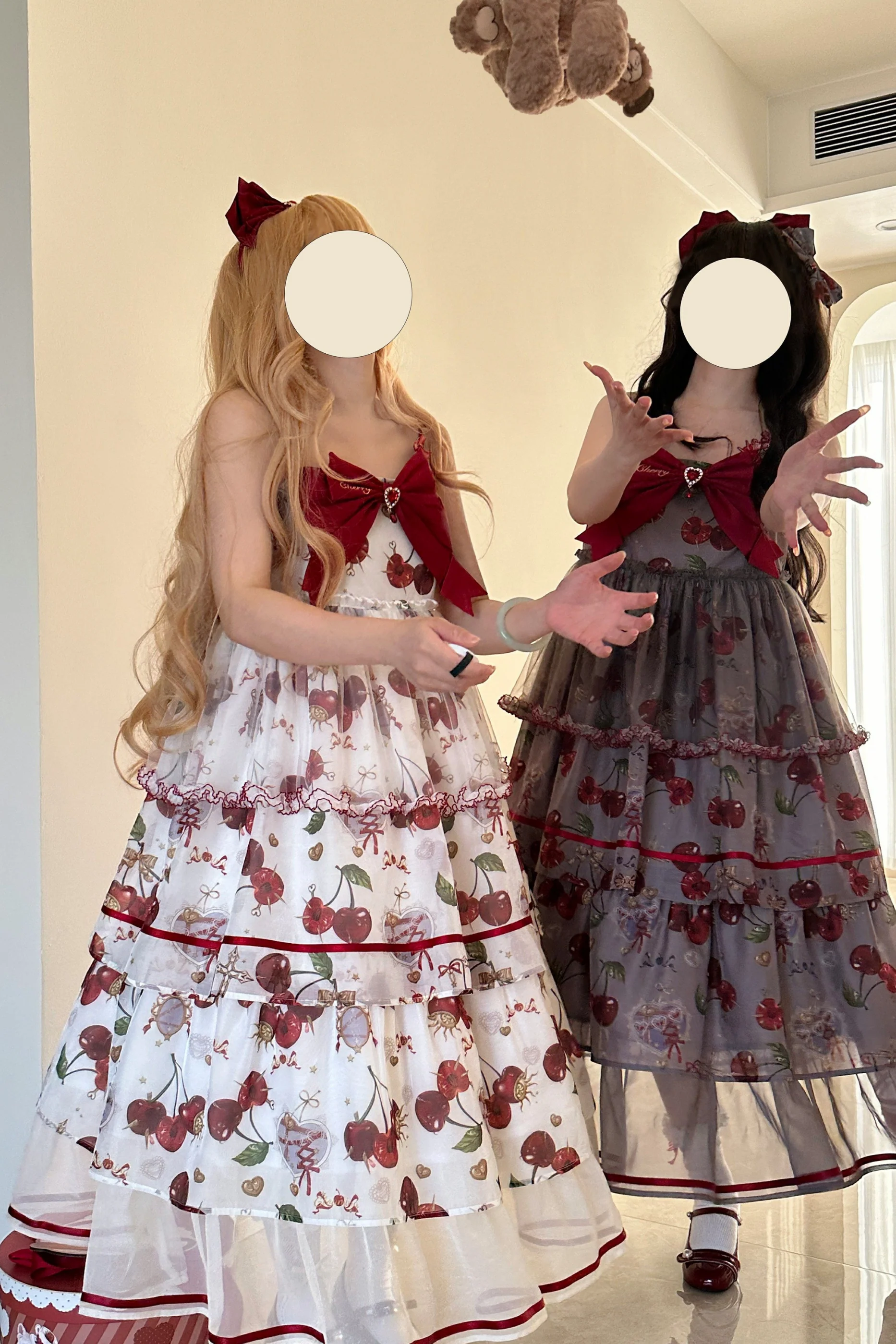 Retro Antique Cherry Sweet Lolita Dress + Jumper Skirt - Image 80
