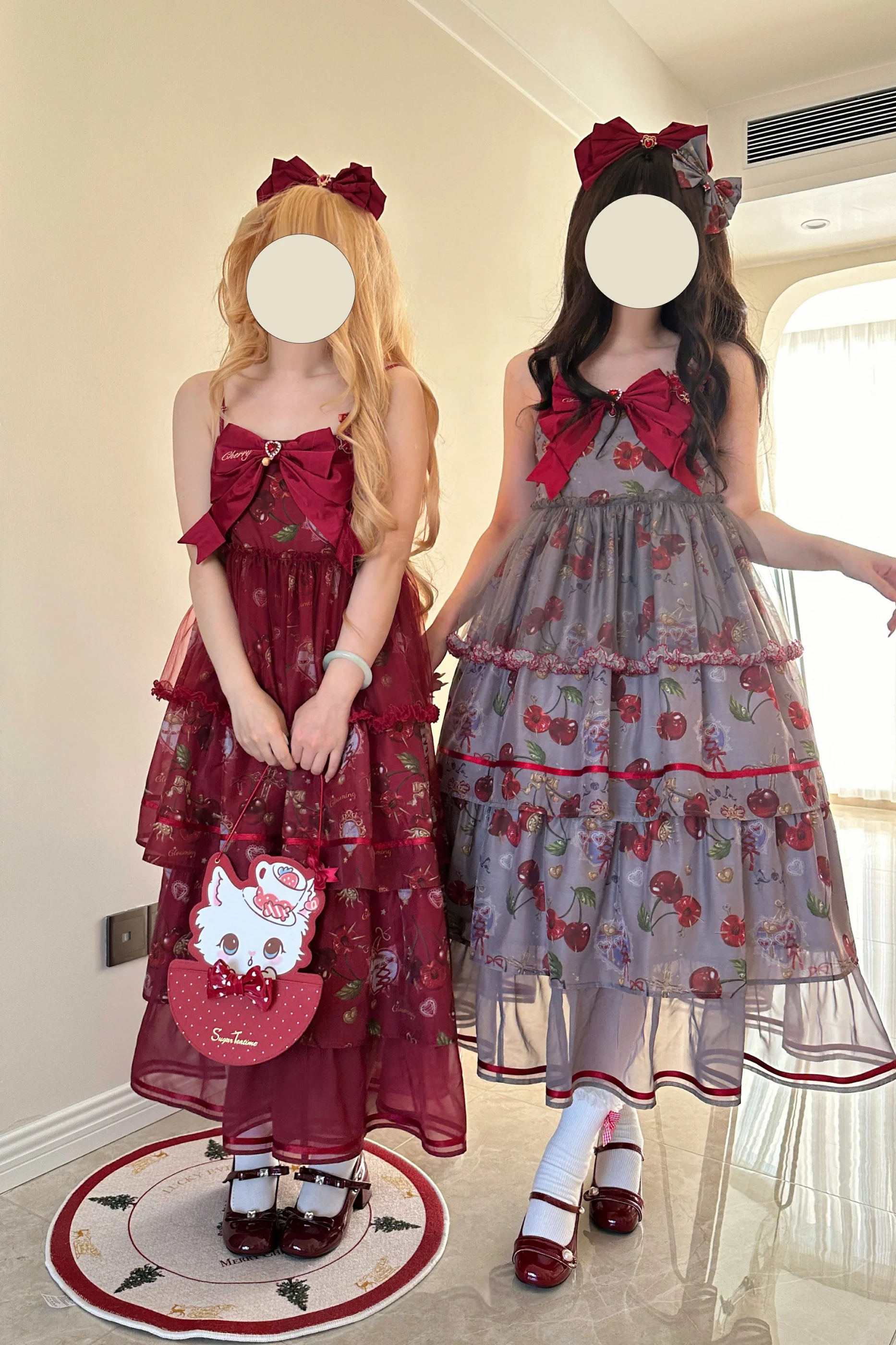 Retro Antique Cherry Sweet Lolita Dress + Jumper Skirt - Image 96