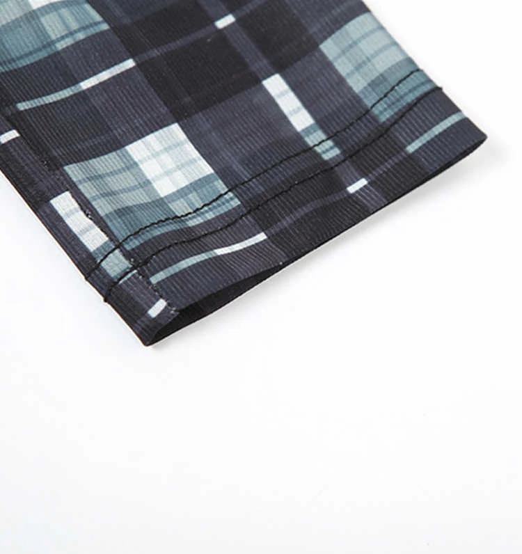 Blokette Plaid Off-shoulder Y2K Long-sleeved Top - Image 4