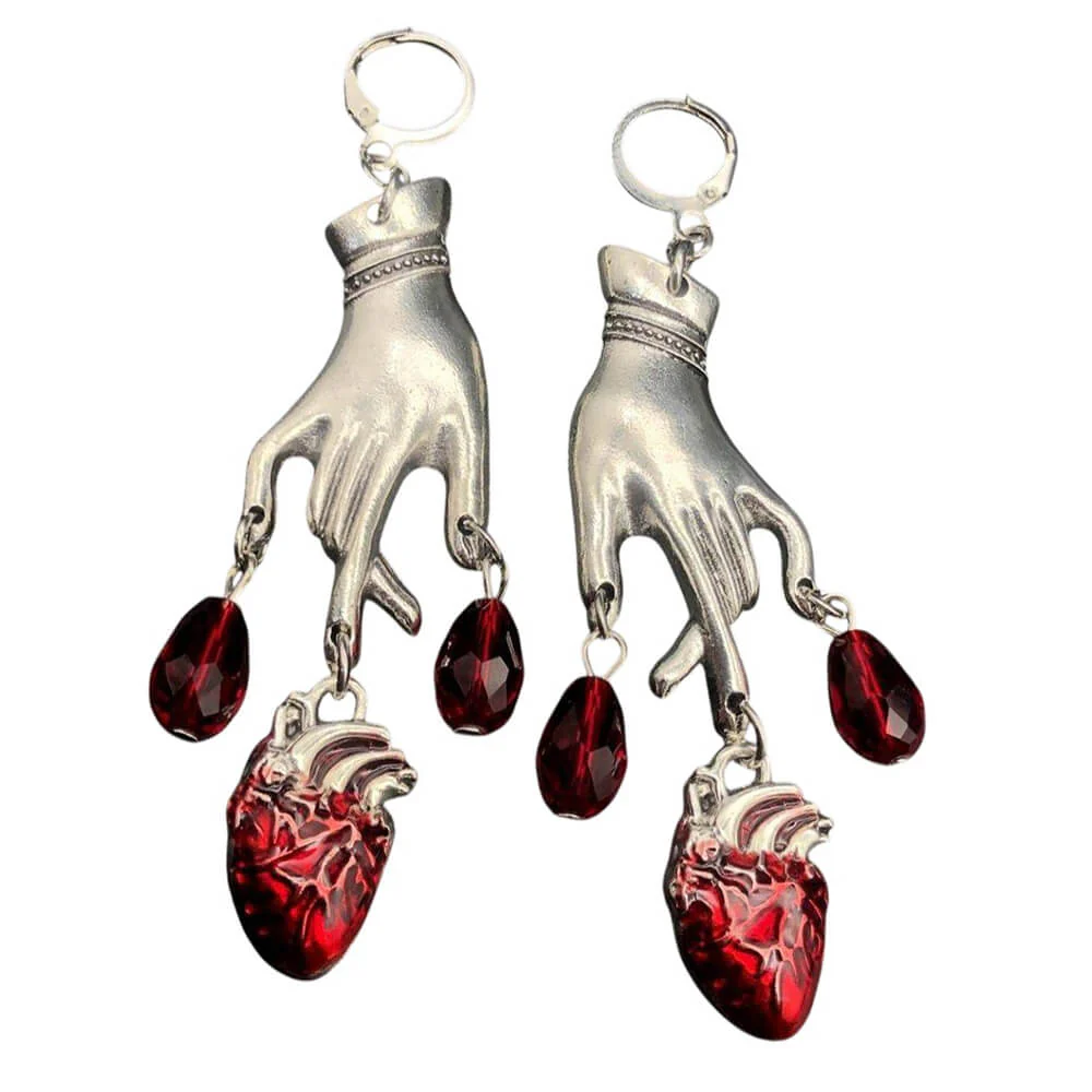 Bloody Heart Dangle Earrings - Image 2