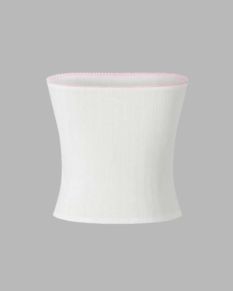 Blooming Rose Ribbed Tube Coquette Top - Image 3