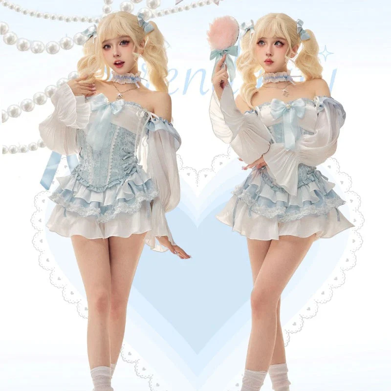 Blue Baby Doll Ruffled Outfit Set - Image 4
