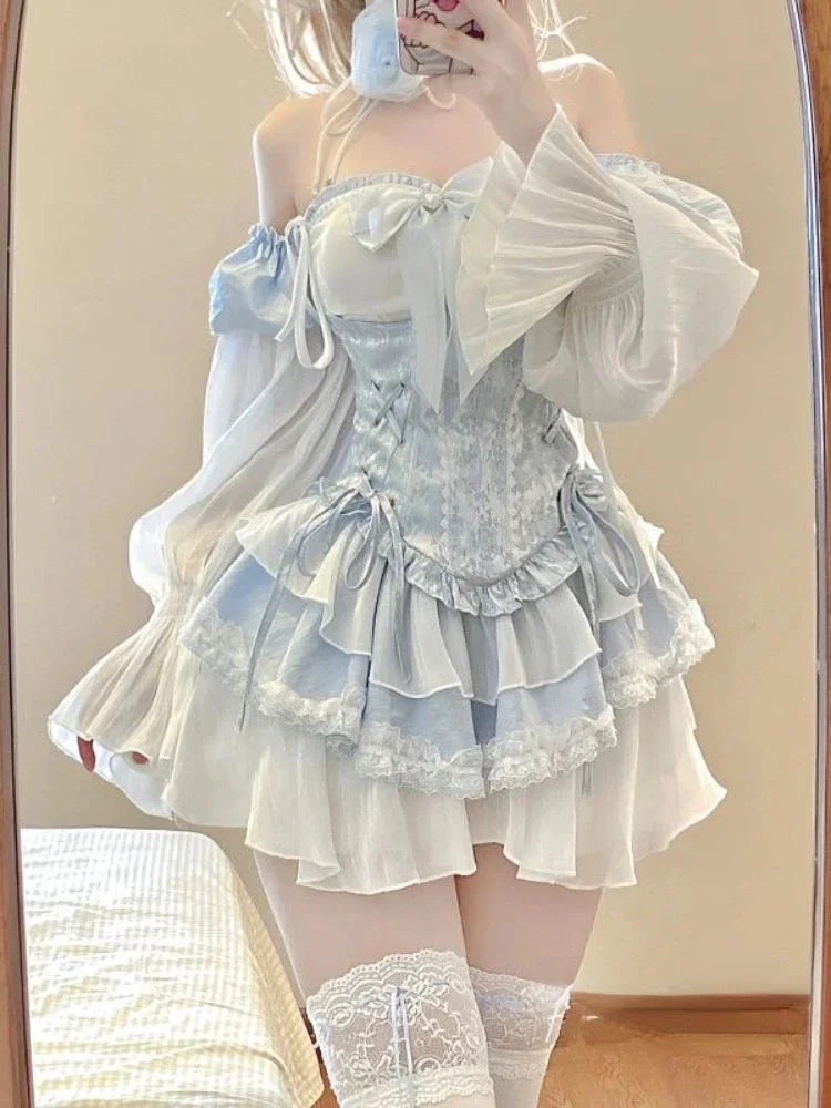 Blue Baby Doll Ruffled Outfit Set - Image 6