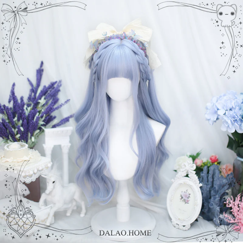 Blue Butterfly Curly Wig - Image 3