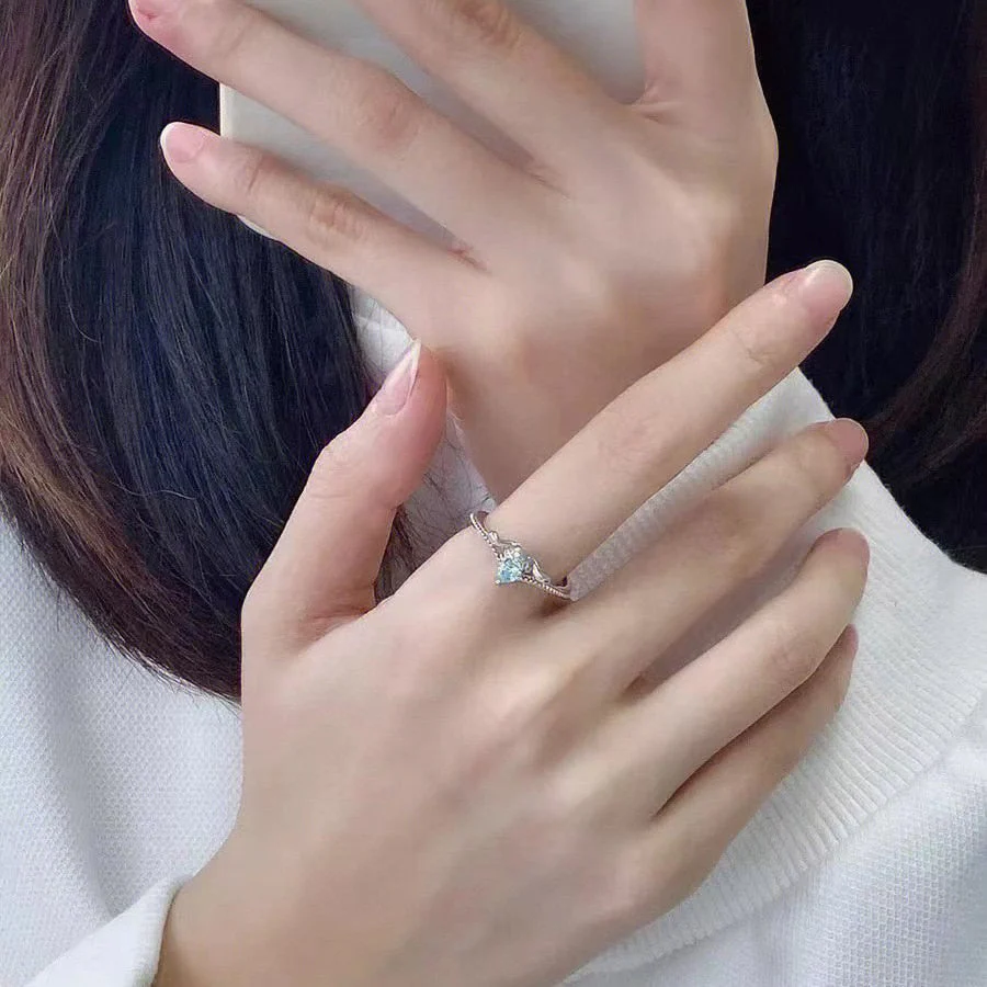 Blue Jewel Puppy Dog Adjustable Ring - Image 2