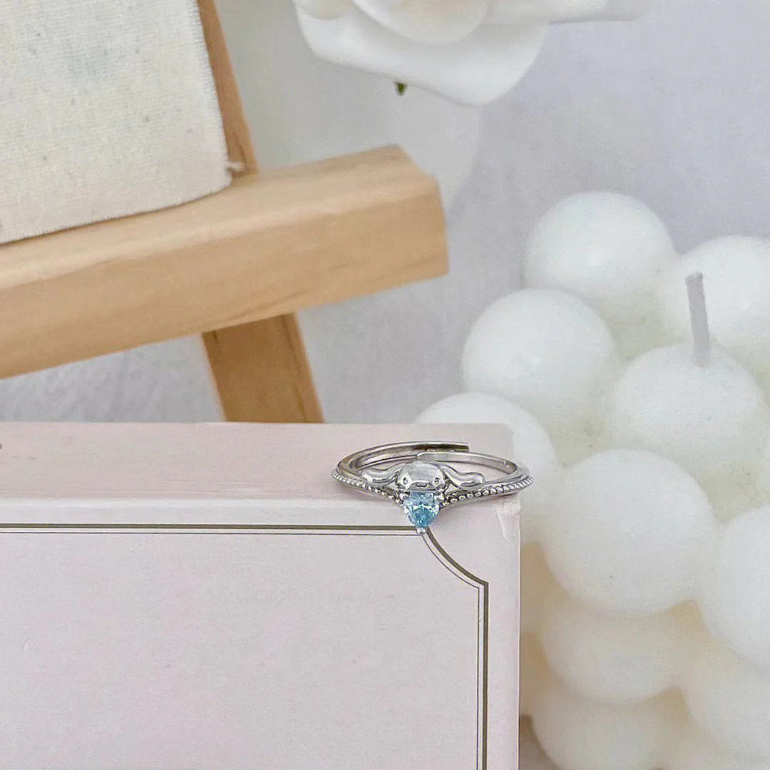 Blue Jewel Puppy Dog Adjustable Ring - Image 5
