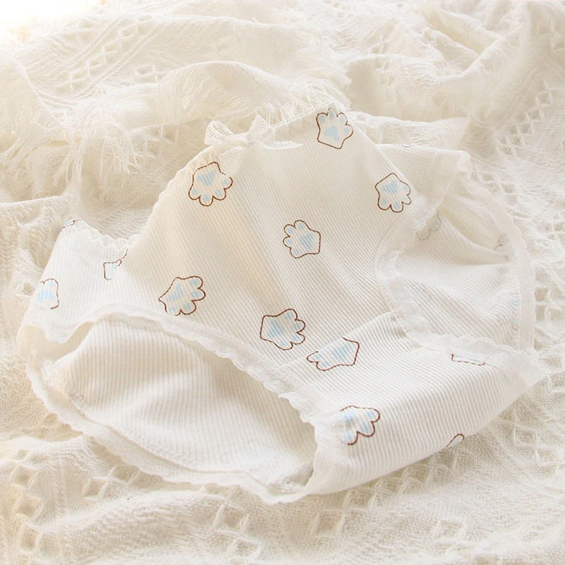 Blue Lace Cotton Sweetheart Undies - Image 5