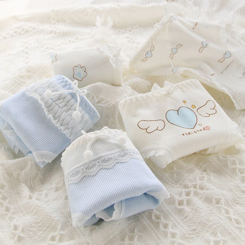 Blue Lace Cotton Sweetheart Undies - Image 7