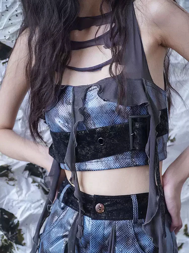 Blue Margaret ripped leather vest - Image 2