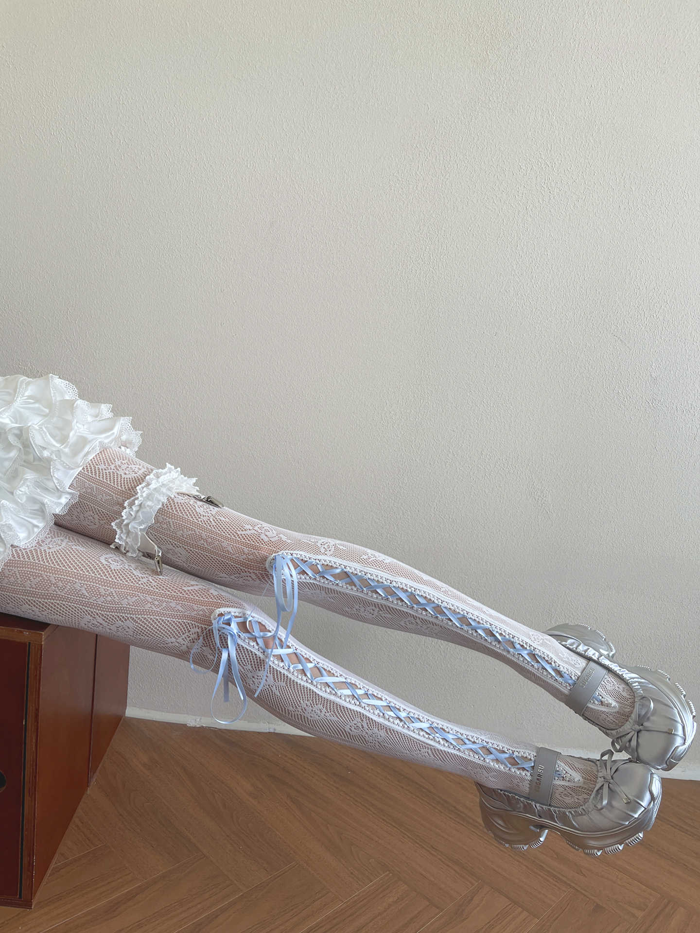 Blue Ribbon Lace Socks - Image 4