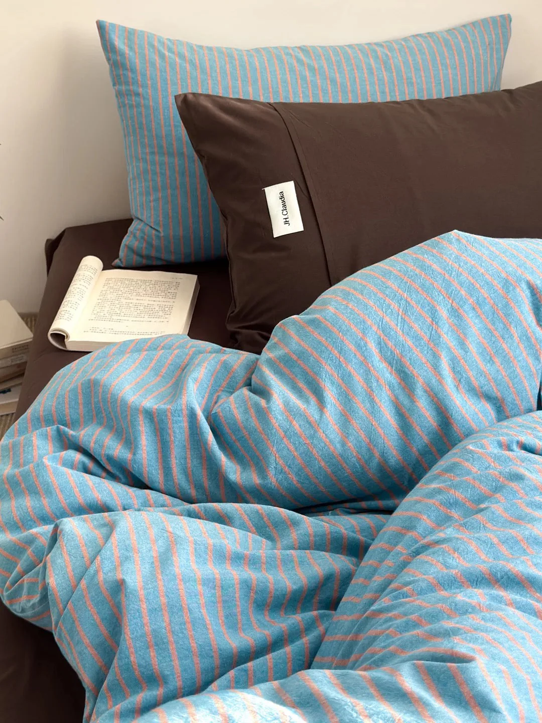 Blue Striped Duvet Cover Set - Image 9