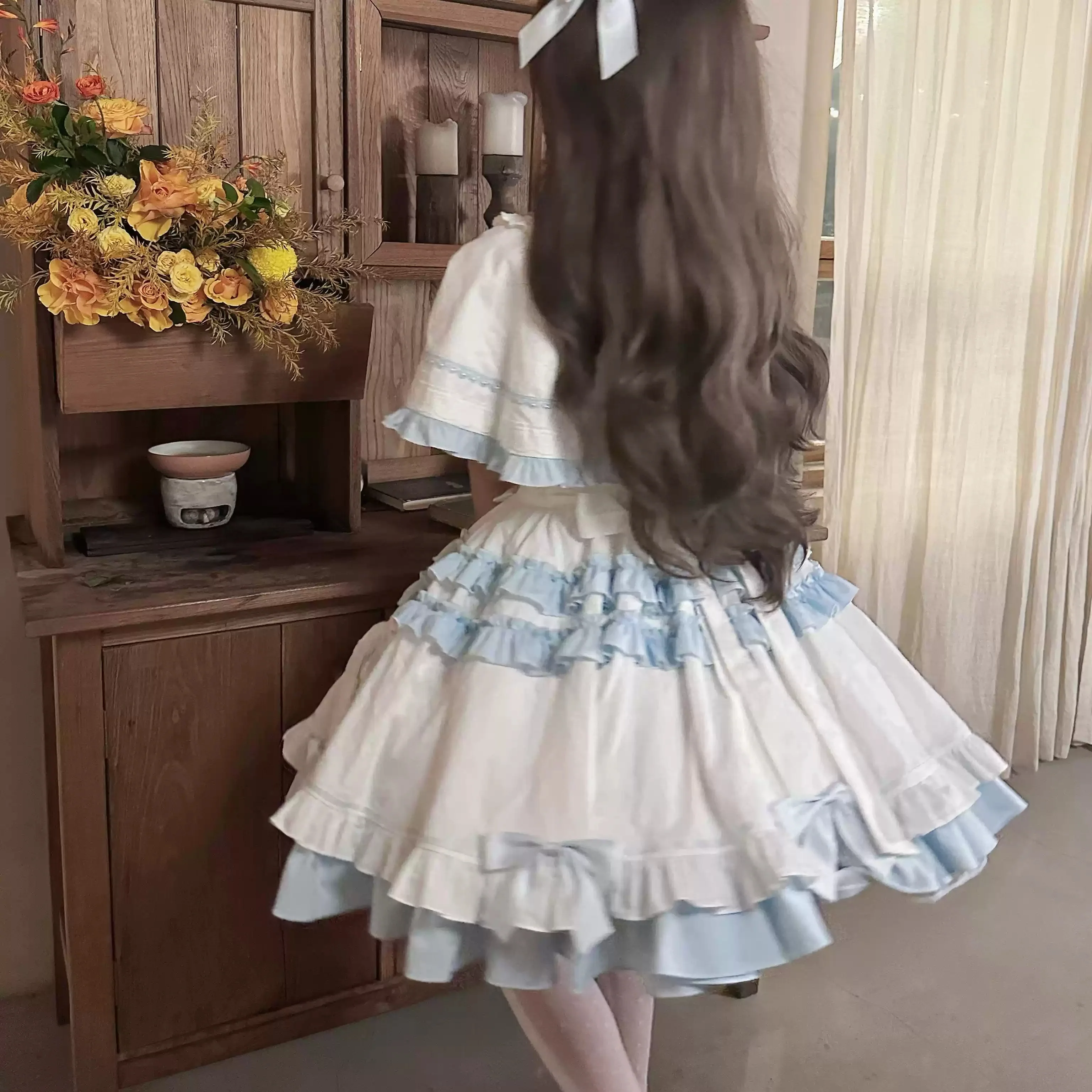 Blue&White Doll Sweet Lolita Dress - Image 3
